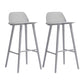 Contemporary Indoor Solid Wood Bar Stool Low Back Armless Stool Grey 2 Piece Set Clearhalo 'Bar Furniture' 'Bar Stools' 'bar_stools' 'furn' 'furn_bar_stools' 'Furniture' 'Kitchen & Dining Furniture' 6556923