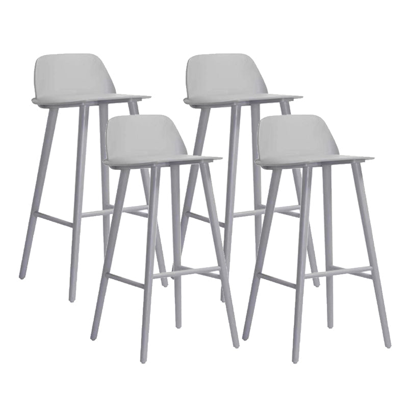 Contemporary Indoor Solid Wood Bar Stool Low Back Armless Stool Grey 4 Piece Set Clearhalo 'Bar Furniture' 'Bar Stools' 'bar_stools' 'furn' 'furn_bar_stools' 'Furniture' 'Kitchen & Dining Furniture' 6556925