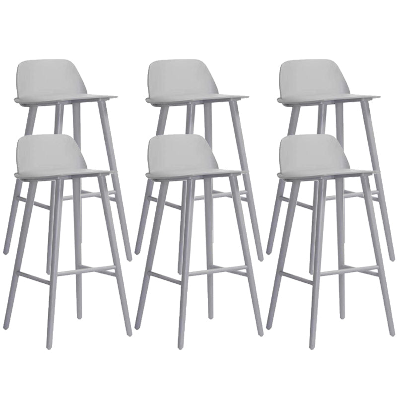 Contemporary Indoor Solid Wood Bar Stool Low Back Armless Stool Grey 6 Piece Set Clearhalo 'Bar Furniture' 'Bar Stools' 'bar_stools' 'furn' 'furn_bar_stools' 'Furniture' 'Kitchen & Dining Furniture' 6556926