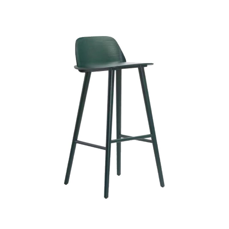 Contemporary Indoor Solid Wood Bar Stool Low Back Armless Stool Green 1 Piece Clearhalo 'Bar Furniture' 'Bar Stools' 'bar_stools' 'furn' 'furn_bar_stools' 'Furniture' 'Kitchen & Dining Furniture' 6556929