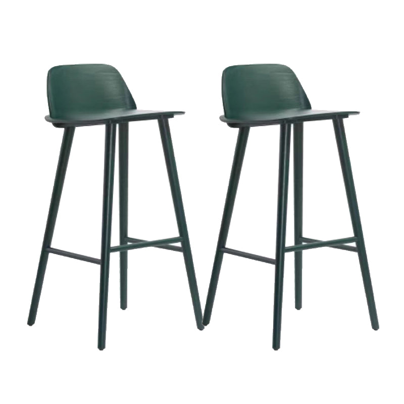 Contemporary Indoor Solid Wood Bar Stool Low Back Armless Stool Green 2 Piece Set Clearhalo 'Bar Furniture' 'Bar Stools' 'bar_stools' 'furn' 'furn_bar_stools' 'Furniture' 'Kitchen & Dining Furniture' 6556930