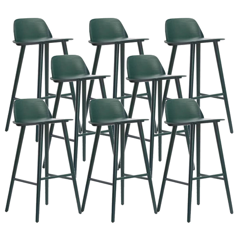 Contemporary Indoor Solid Wood Bar Stool Low Back Armless Stool Green 8 Piece Set Clearhalo 'Bar Furniture' 'Bar Stools' 'bar_stools' 'furn' 'furn_bar_stools' 'Furniture' 'Kitchen & Dining Furniture' 6556933