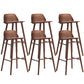 Contemporary Indoor Solid Wood Bar Stool Low Back Armless Stool Walnut 6 Piece Set Clearhalo 'Bar Furniture' 'Bar Stools' 'bar_stools' 'furn' 'furn_bar_stools' 'Furniture' 'Kitchen & Dining Furniture' 6556936