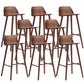 Contemporary Indoor Solid Wood Bar Stool Low Back Armless Stool Walnut 8 Piece Set Clearhalo 'Bar Furniture' 'Bar Stools' 'bar_stools' 'furn' 'furn_bar_stools' 'Furniture' 'Kitchen & Dining Furniture' 6556937