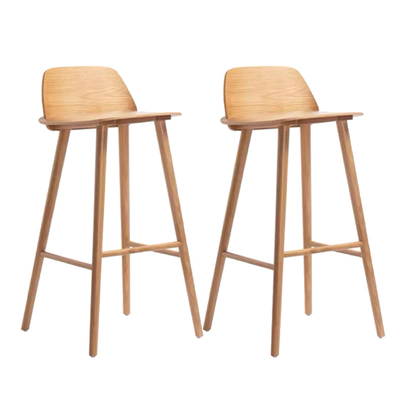 Contemporary Indoor Solid Wood Bar Stool Low Back Armless Stool Natural 2 Piece Set Clearhalo 'Bar Furniture' 'Bar Stools' 'bar_stools' 'furn' 'furn_bar_stools' 'Furniture' 'Kitchen & Dining Furniture' 6556939