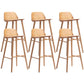 Contemporary Indoor Solid Wood Bar Stool Low Back Armless Stool Natural 6 Piece Set Clearhalo 'Bar Furniture' 'Bar Stools' 'bar_stools' 'furn' 'furn_bar_stools' 'Furniture' 'Kitchen & Dining Furniture' 6556941
