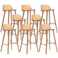 Contemporary Indoor Solid Wood Bar Stool Low Back Armless Stool Natural 8 Piece Set Clearhalo 'Bar Furniture' 'Bar Stools' 'bar_stools' 'furn' 'furn_bar_stools' 'Furniture' 'Kitchen & Dining Furniture' 6556942