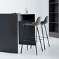 Tabouret de bar moderne en faux cuir, tabouret d'intérieur à dossier bas avec pieds en métal