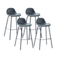 Tabouret de bar moderne en faux cuir, tabouret d'intérieur à dossier bas avec pieds en métal