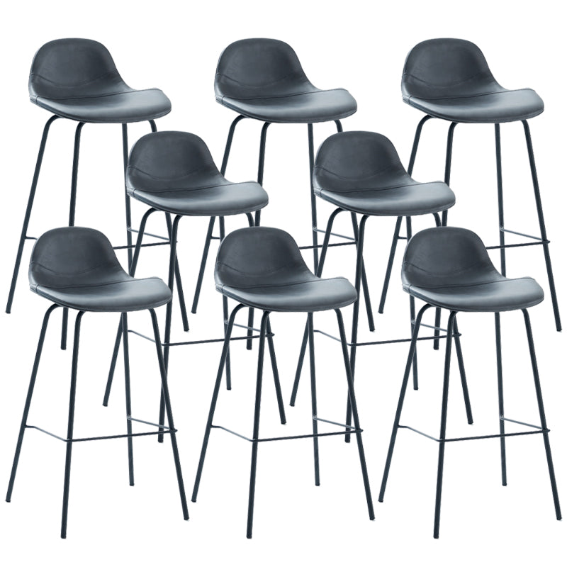 Tabouret de bar moderne en faux cuir, tabouret d'intérieur à dossier bas avec pieds en métal