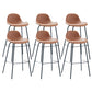 Tabouret de bar moderne en faux cuir, tabouret d'intérieur à dossier bas avec pieds en métal
