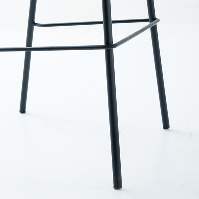 Tabouret de bar moderne en faux cuir, tabouret d'intérieur à dossier bas avec pieds en métal