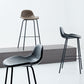 Tabouret de bar moderne en faux cuir, tabouret d'intérieur à dossier bas avec pieds en métal