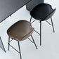 Tabouret de bar moderne en faux cuir, tabouret d'intérieur à dossier bas avec pieds en métal