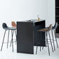 Tabouret de bar moderne en faux cuir, tabouret d'intérieur à dossier bas avec pieds en métal