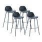 Tabouret de bar moderne en faux cuir, tabouret d'intérieur à dossier bas avec pieds en métal