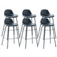 Tabouret de bar moderne en faux cuir, tabouret d'intérieur à dossier bas avec pieds en métal