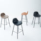 Tabouret de bar moderne en faux cuir, tabouret d'intérieur à dossier bas avec pieds en métal