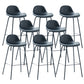 Tabouret de bar moderne en faux cuir, tabouret d'intérieur à dossier bas avec pieds en métal