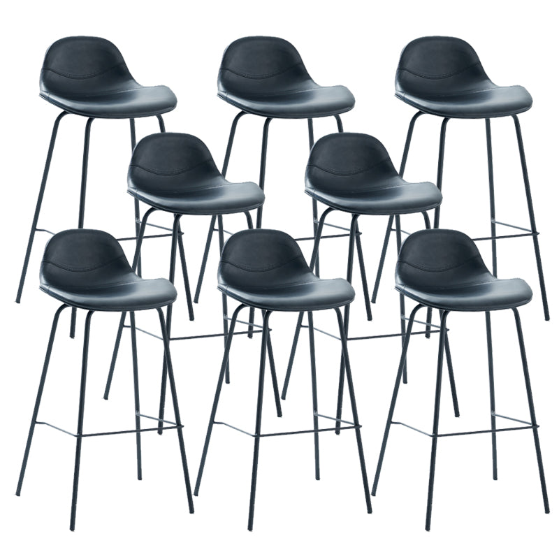 Tabouret de bar moderne en faux cuir, tabouret d'intérieur à dossier bas avec pieds en métal