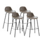 Tabouret de bar moderne en faux cuir, tabouret d'intérieur à dossier bas avec pieds en métal