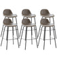 Tabouret de bar moderne en faux cuir, tabouret d'intérieur à dossier bas avec pieds en métal