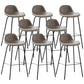 Tabouret de bar moderne en faux cuir, tabouret d'intérieur à dossier bas avec pieds en métal