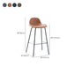 Tabouret de bar moderne en faux cuir, tabouret d'intérieur à dossier bas avec pieds en métal