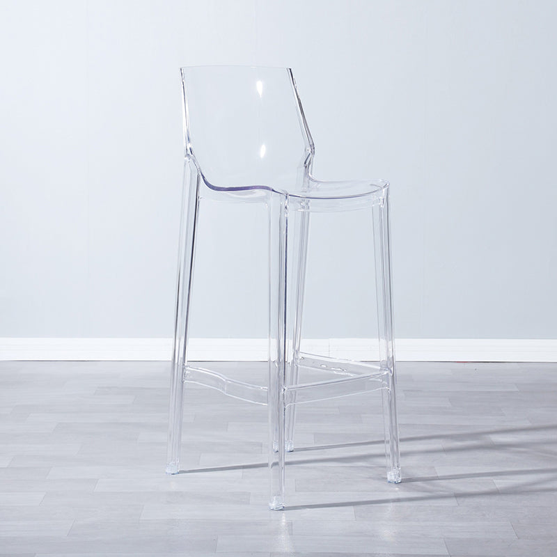 Industrial Armless Low Back Stool Acrylic Bar Stool for Living Room Clear 1 Piece Clearhalo 'Bar Furniture' 'Bar Stools' 'bar_stools' 'furn' 'furn_bar_stools' 'Furniture' 'Kitchen & Dining Furniture' 6557021