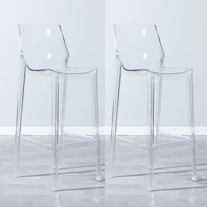 Industrial Armless Low Back Stool Acrylic Bar Stool for Living Room Clear 2 Piece Set Clearhalo 'Bar Furniture' 'Bar Stools' 'bar_stools' 'furn' 'furn_bar_stools' 'Furniture' 'Kitchen & Dining Furniture' 6557022