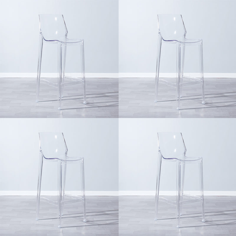 Industrial Armless Low Back Stool Acrylic Bar Stool for Living Room Clear 4 Piece Set Clearhalo 'Bar Furniture' 'Bar Stools' 'bar_stools' 'furn' 'furn_bar_stools' 'Furniture' 'Kitchen & Dining Furniture' 6557024