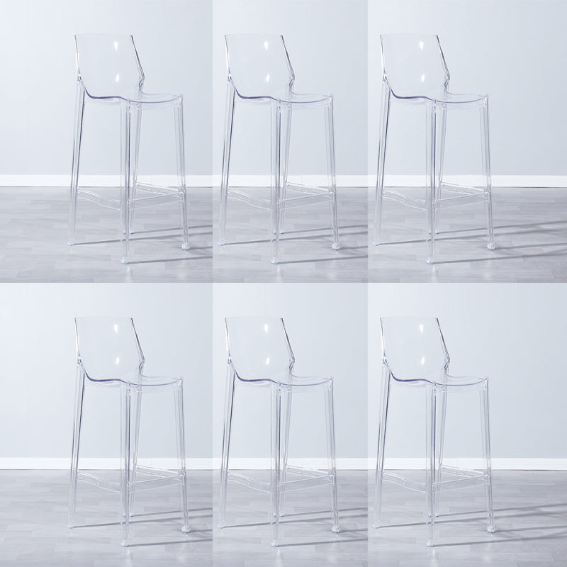 Industrial Armless Low Back Stool Acrylic Bar Stool for Living Room Clear 6 Piece Set Clearhalo 'Bar Furniture' 'Bar Stools' 'bar_stools' 'furn' 'furn_bar_stools' 'Furniture' 'Kitchen & Dining Furniture' 6557026