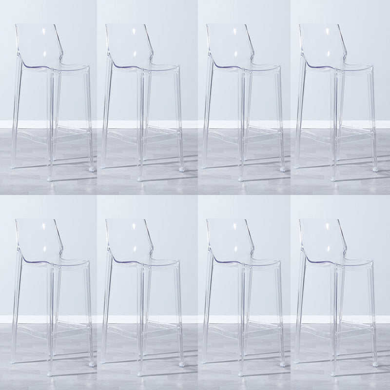 Industrial Armless Low Back Stool Acrylic Bar Stool for Living Room Clear 8 Piece Set Clearhalo 'Bar Furniture' 'Bar Stools' 'bar_stools' 'furn' 'furn_bar_stools' 'Furniture' 'Kitchen & Dining Furniture' 6557028