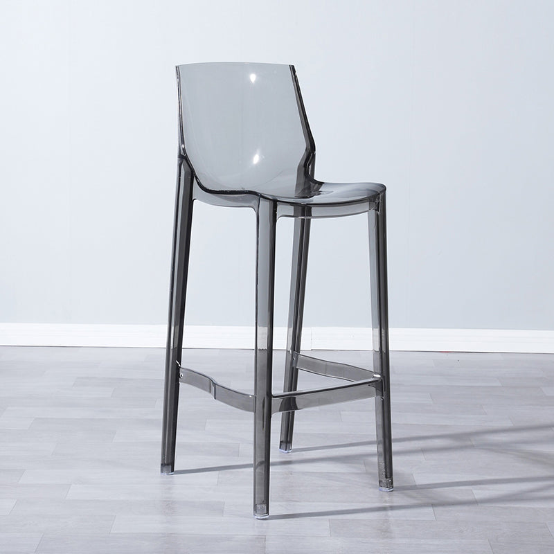 Industrial Armless Low Back Stool Acrylic Bar Stool for Living Room Gray-Clear 1 Piece Clearhalo 'Bar Furniture' 'Bar Stools' 'bar_stools' 'furn' 'furn_bar_stools' 'Furniture' 'Kitchen & Dining Furniture' 6557031