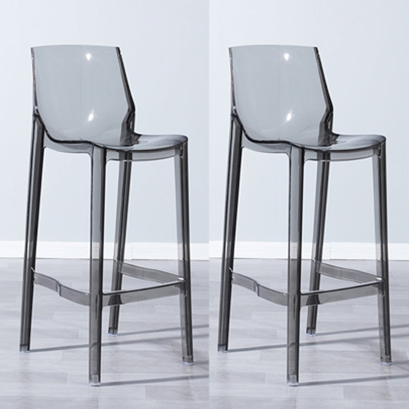 Industrial Armless Low Back Stool Acrylic Bar Stool for Living Room Gray-Clear 2 Piece Set Clearhalo 'Bar Furniture' 'Bar Stools' 'bar_stools' 'furn' 'furn_bar_stools' 'Furniture' 'Kitchen & Dining Furniture' 6557033