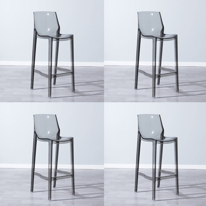 Industrial Armless Low Back Stool Acrylic Bar Stool for Living Room Gray-Clear 4 Piece Set Clearhalo 'Bar Furniture' 'Bar Stools' 'bar_stools' 'furn' 'furn_bar_stools' 'Furniture' 'Kitchen & Dining Furniture' 6557034