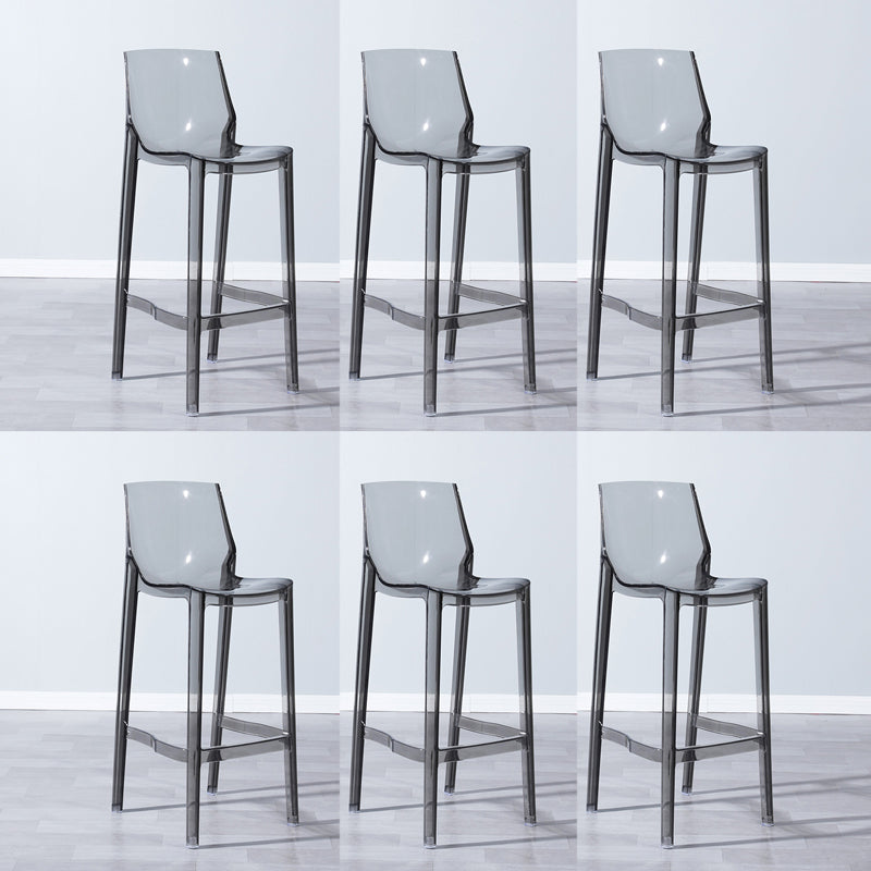 Industrial Armless Low Back Stool Acrylic Bar Stool for Living Room Gray-Clear 6 Piece Set Clearhalo 'Bar Furniture' 'Bar Stools' 'bar_stools' 'furn' 'furn_bar_stools' 'Furniture' 'Kitchen & Dining Furniture' 6557036