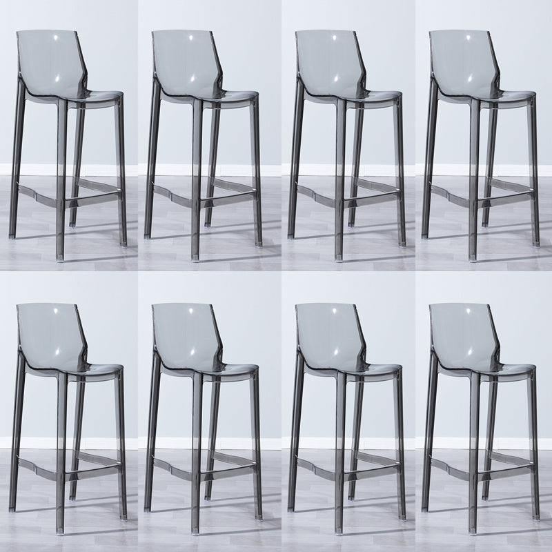 Industrial Armless Low Back Stool Acrylic Bar Stool for Living Room Gray-Clear 8 Piece Set Clearhalo 'Bar Furniture' 'Bar Stools' 'bar_stools' 'furn' 'furn_bar_stools' 'Furniture' 'Kitchen & Dining Furniture' 6557039