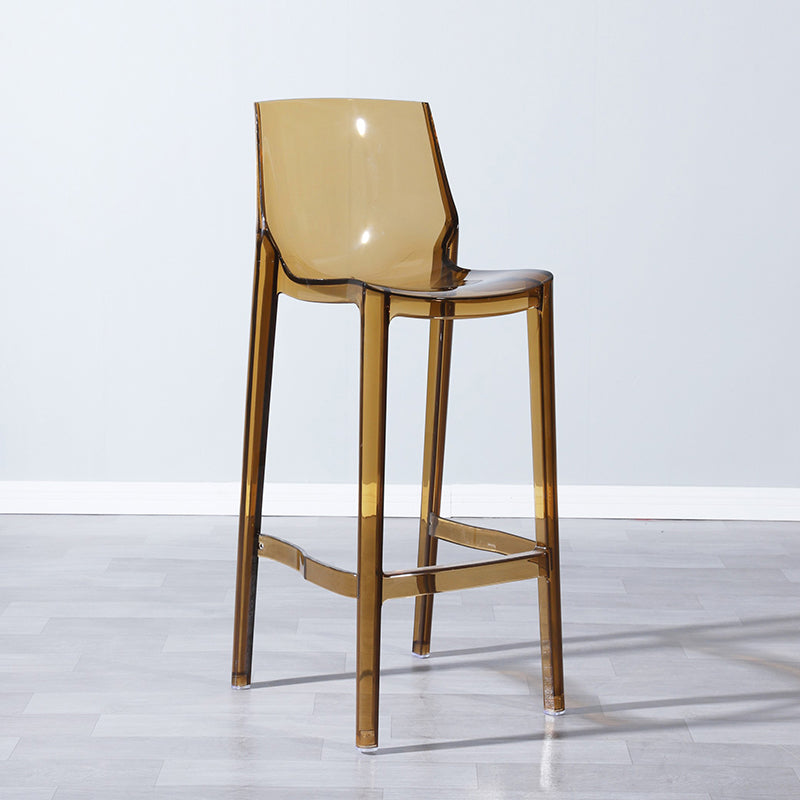 Industrial Armless Low Back Stool Acrylic Bar Stool for Living Room Clear-Brown 1 Piece Clearhalo 'Bar Furniture' 'Bar Stools' 'bar_stools' 'furn' 'furn_bar_stools' 'Furniture' 'Kitchen & Dining Furniture' 6557040