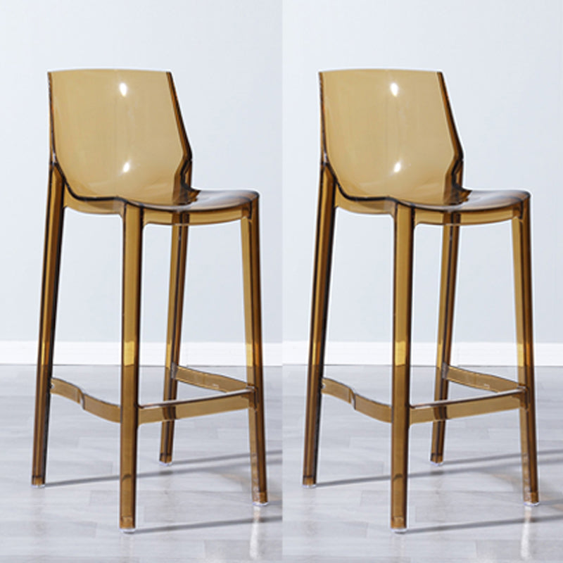Industrial Armless Low Back Stool Acrylic Bar Stool for Living Room Clear-Brown 2 Piece Set Clearhalo 'Bar Furniture' 'Bar Stools' 'bar_stools' 'furn' 'furn_bar_stools' 'Furniture' 'Kitchen & Dining Furniture' 6557043
