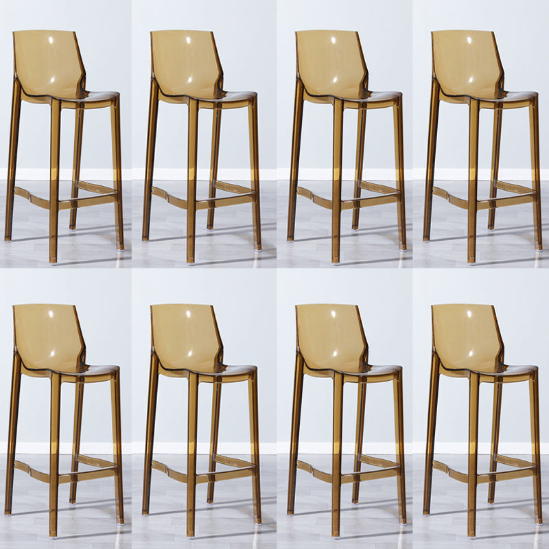Industrial Armless Low Back Stool Acrylic Bar Stool for Living Room Clear-Brown 8 Piece Set Clearhalo 'Bar Furniture' 'Bar Stools' 'bar_stools' 'furn' 'furn_bar_stools' 'Furniture' 'Kitchen & Dining Furniture' 6557047