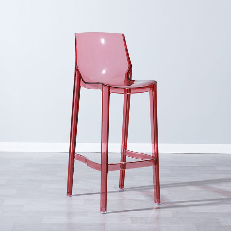 Industrial Armless Low Back Stool Acrylic Bar Stool for Living Room Clear-Red 1 Piece Clearhalo 'Bar Furniture' 'Bar Stools' 'bar_stools' 'furn' 'furn_bar_stools' 'Furniture' 'Kitchen & Dining Furniture' 6557048