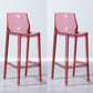 Industrial Armless Low Back Stool Acrylic Bar Stool for Living Room Clear-Red 2 Piece Set Clearhalo 'Bar Furniture' 'Bar Stools' 'bar_stools' 'furn' 'furn_bar_stools' 'Furniture' 'Kitchen & Dining Furniture' 6557049