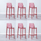 Industrial Armless Low Back Stool Acrylic Bar Stool for Living Room Clear-Red 6 Piece Set Clearhalo 'Bar Furniture' 'Bar Stools' 'bar_stools' 'furn' 'furn_bar_stools' 'Furniture' 'Kitchen & Dining Furniture' 6557051
