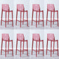 Industrial Armless Low Back Stool Acrylic Bar Stool for Living Room Clear-Red 8 Piece Set Clearhalo 'Bar Furniture' 'Bar Stools' 'bar_stools' 'furn' 'furn_bar_stools' 'Furniture' 'Kitchen & Dining Furniture' 6557052