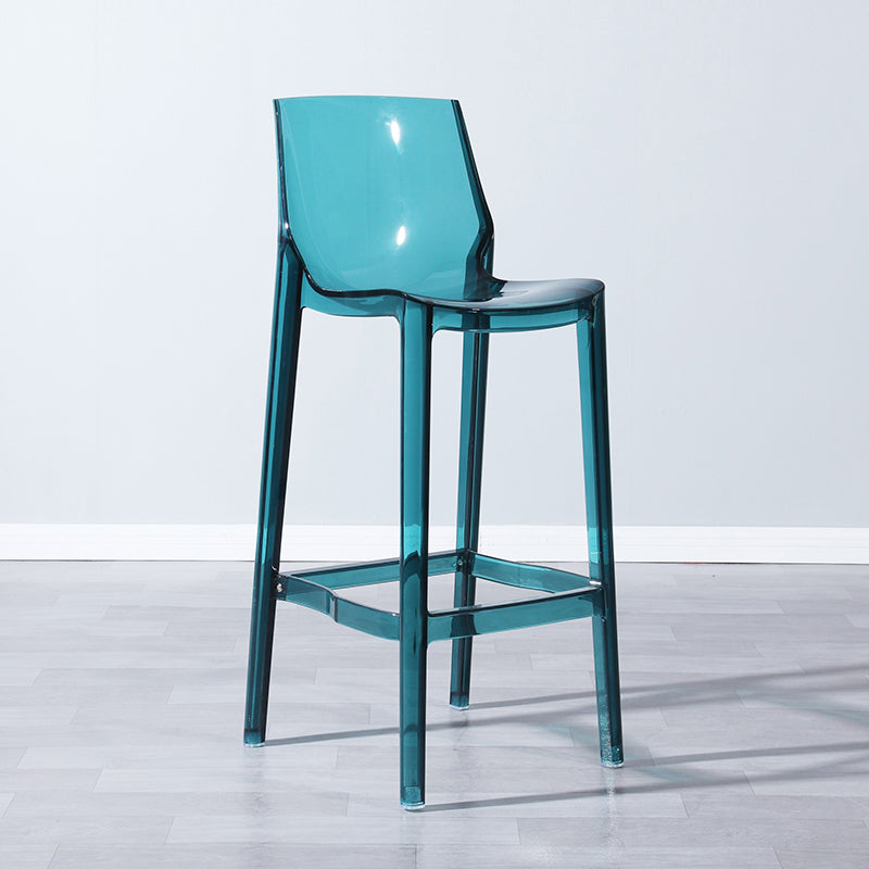 Industrial Armless Low Back Stool Acrylic Bar Stool for Living Room Green Clear 1 Piece Clearhalo 'Bar Furniture' 'Bar Stools' 'bar_stools' 'furn' 'furn_bar_stools' 'Furniture' 'Kitchen & Dining Furniture' 6557053