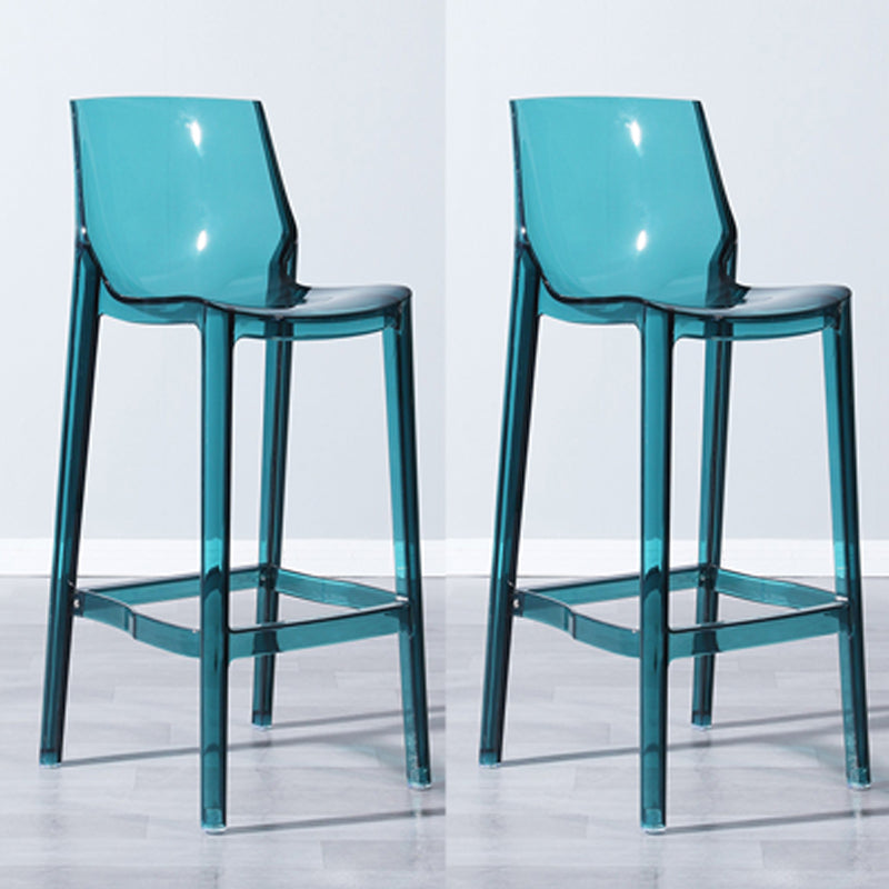 Industrial Armless Low Back Stool Acrylic Bar Stool for Living Room Green Clear 2 Piece Set Clearhalo 'Bar Furniture' 'Bar Stools' 'bar_stools' 'furn' 'furn_bar_stools' 'Furniture' 'Kitchen & Dining Furniture' 6557054