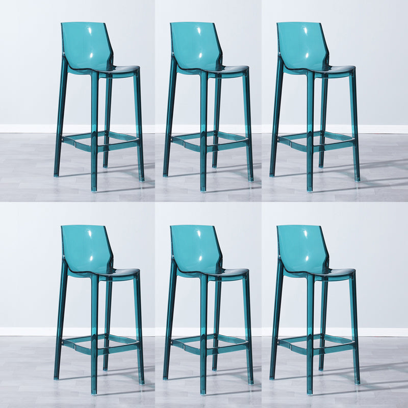 Industrial Armless Low Back Stool Acrylic Bar Stool for Living Room Green Clear 6 Piece Set Clearhalo 'Bar Furniture' 'Bar Stools' 'bar_stools' 'furn' 'furn_bar_stools' 'Furniture' 'Kitchen & Dining Furniture' 6557056