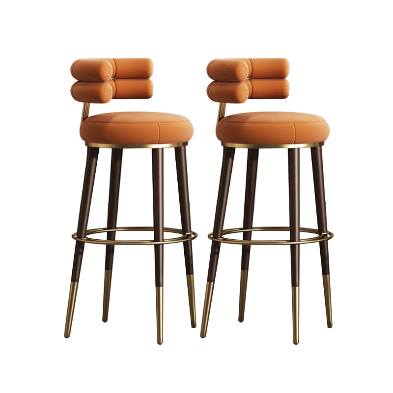 Glam Velvet Upholstered Bar Stool Indoor Low Back Armless Stool