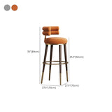 Glam Velvet Upholstered Bar Stool Indoor Low Back Armless Stool